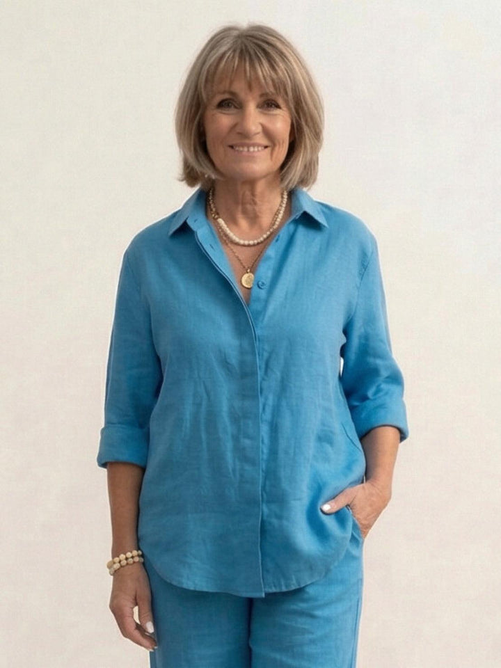 Charlotte | Button-Down Shirt with Wide-Leg Trousers Set