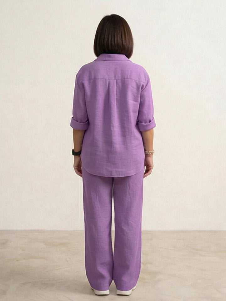 Charlotte | Button-Down Shirt with Wide-Leg Trousers Set