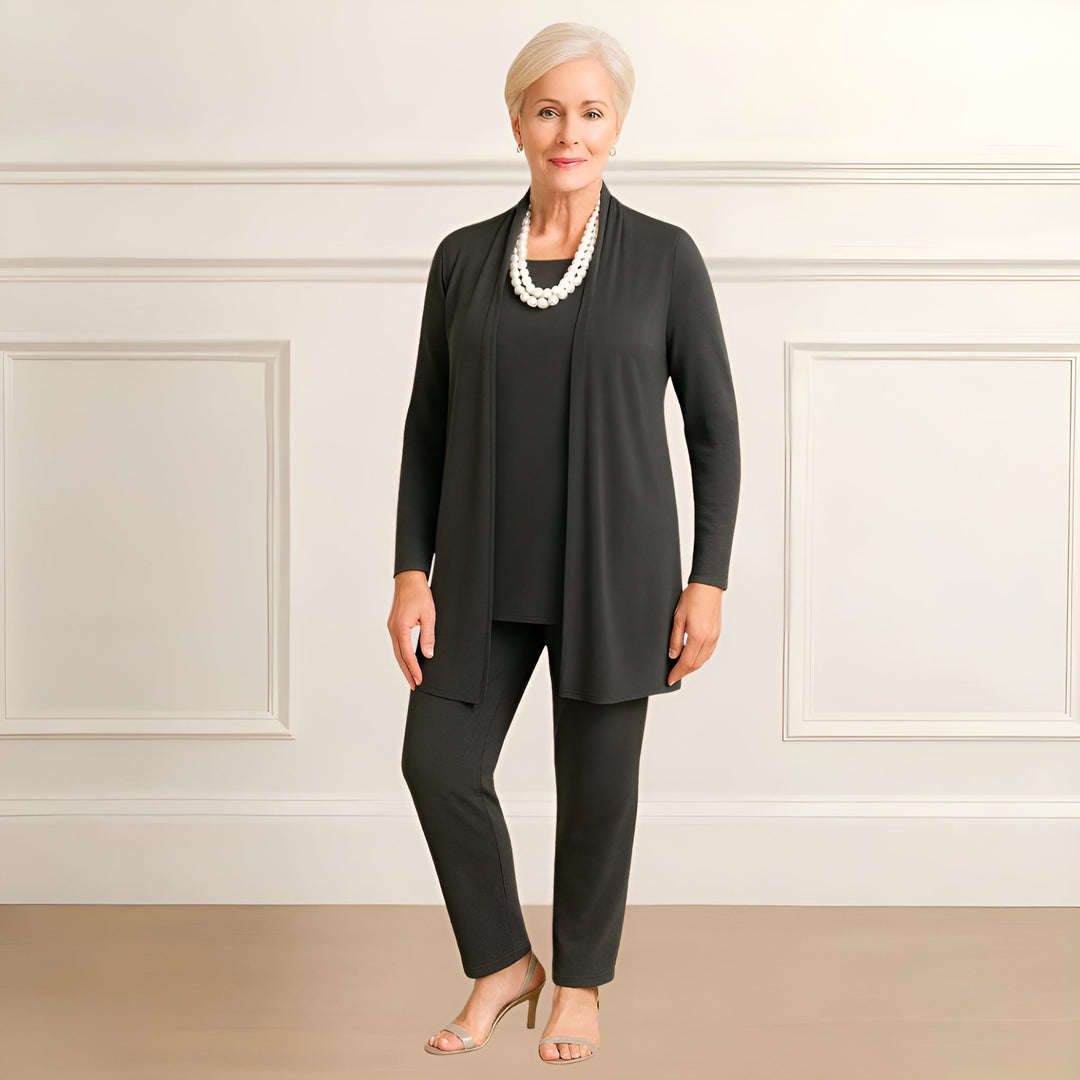Piper | Cardigan and Trousers Set with Open Front