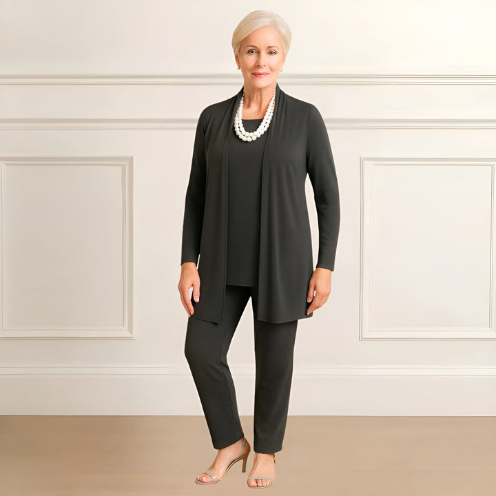 Piper | Cardigan and Trousers Set with Open Front