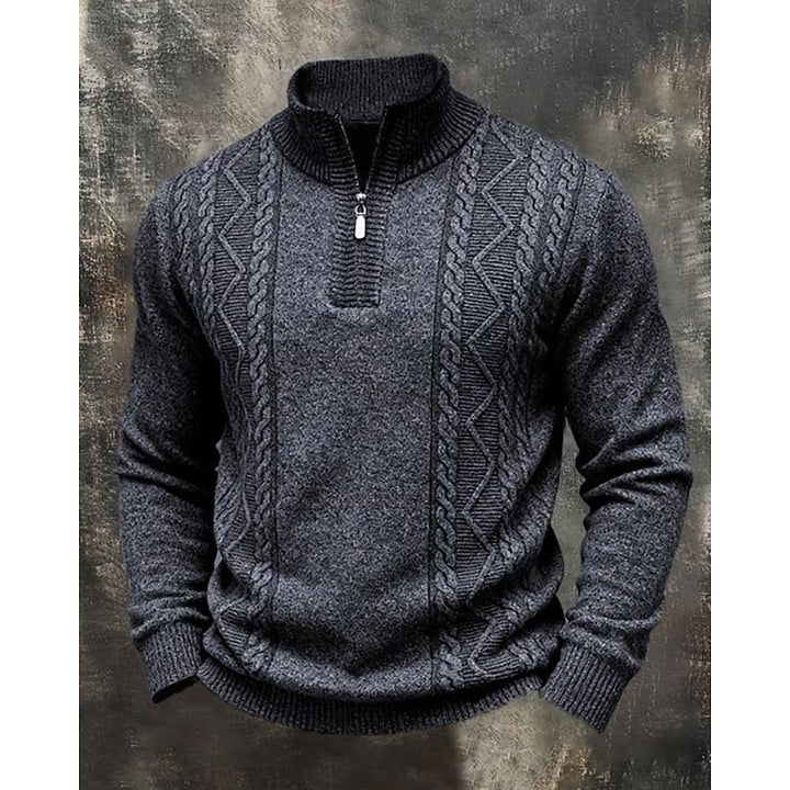 Simon | Cable Knit Quarter-Zip Sweater