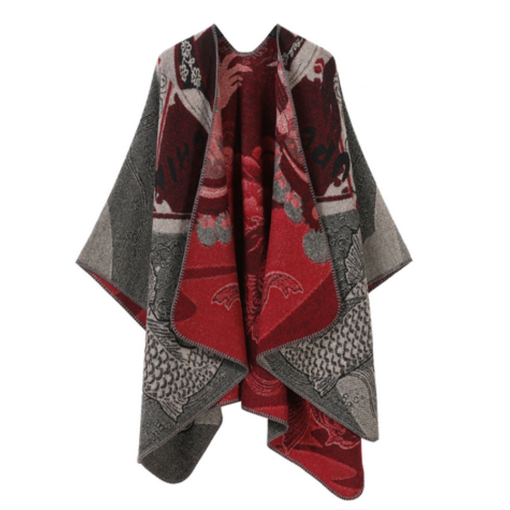 Reversible Scarf with Fish Scale Pattern