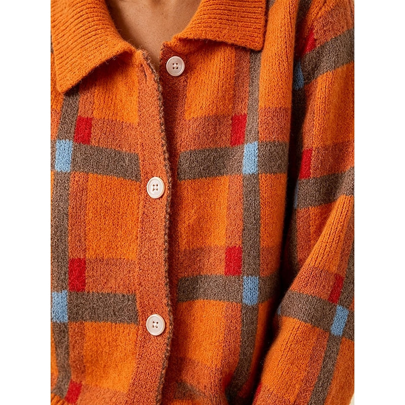 Rosalind | Classic Plaid Button Cardigan