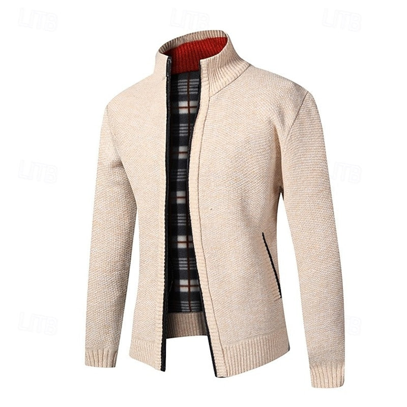 Gregory | Stand Collar Zip Cardigan
