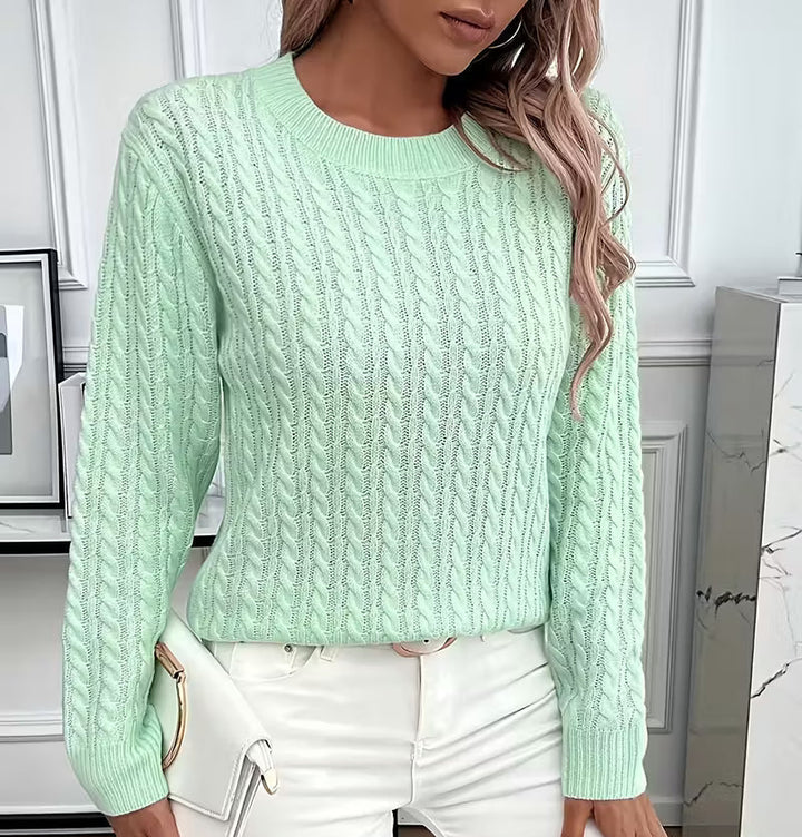 Parker | Women's Cable Knit Sweater with Ribbed Trim