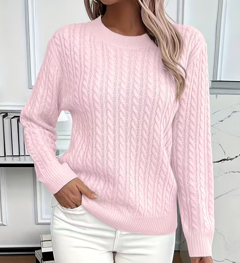 Parker | Women's Cable Knit Sweater with Ribbed Trim