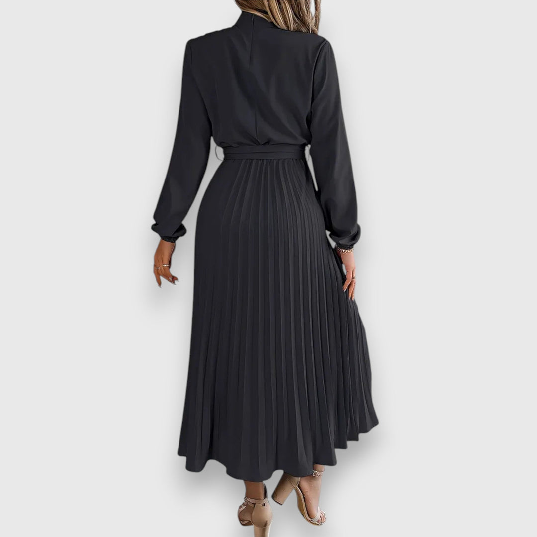 Women’s Elegant Pleated Midi Dress – Timeless Design for Occasion and Daily Wear