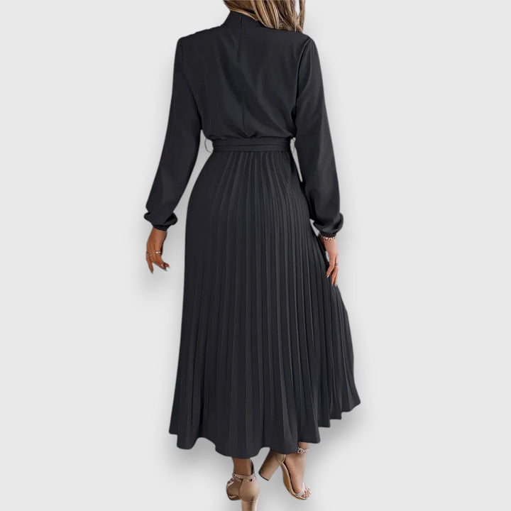 Women’s Elegant Pleated Midi Dress – Timeless Design for Occasion and Daily Wear
