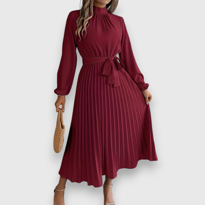 Women’s Elegant Pleated Midi Dress – Timeless Design for Occasion and Daily Wear