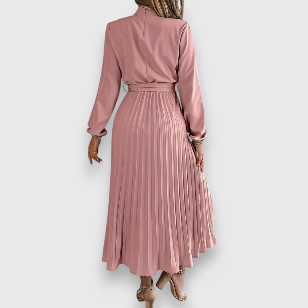 Women’s Elegant Pleated Midi Dress – Timeless Design for Occasion and Daily Wear