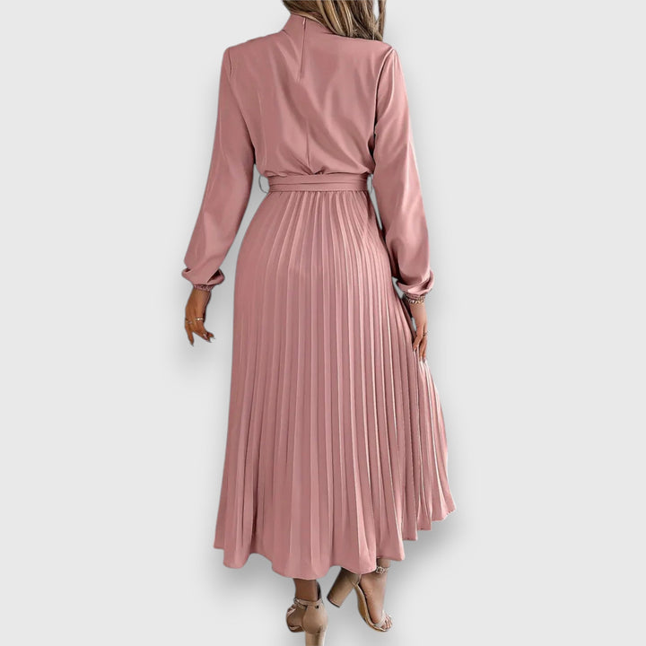 Women’s Elegant Pleated Midi Dress – Timeless Design for Occasion and Daily Wear
