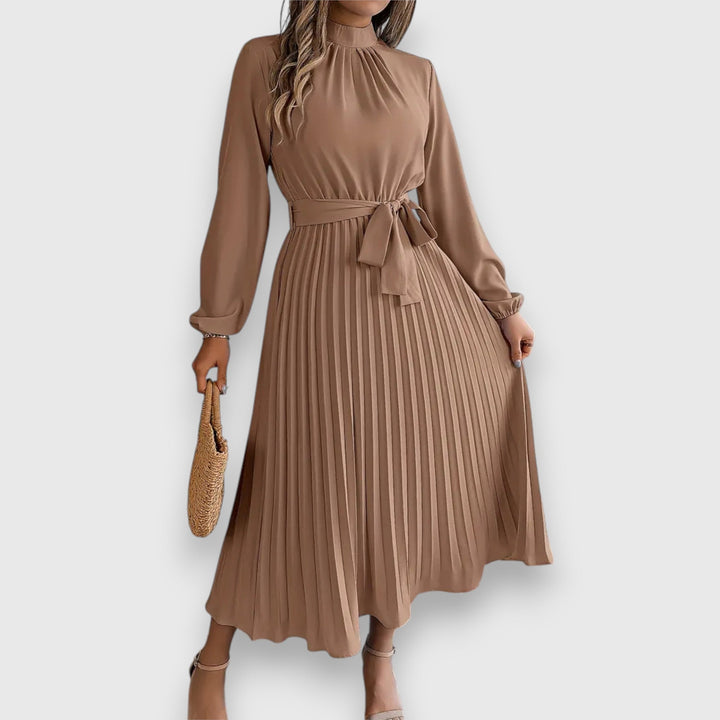 Women’s Elegant Pleated Midi Dress – Timeless Design for Occasion and Daily Wear