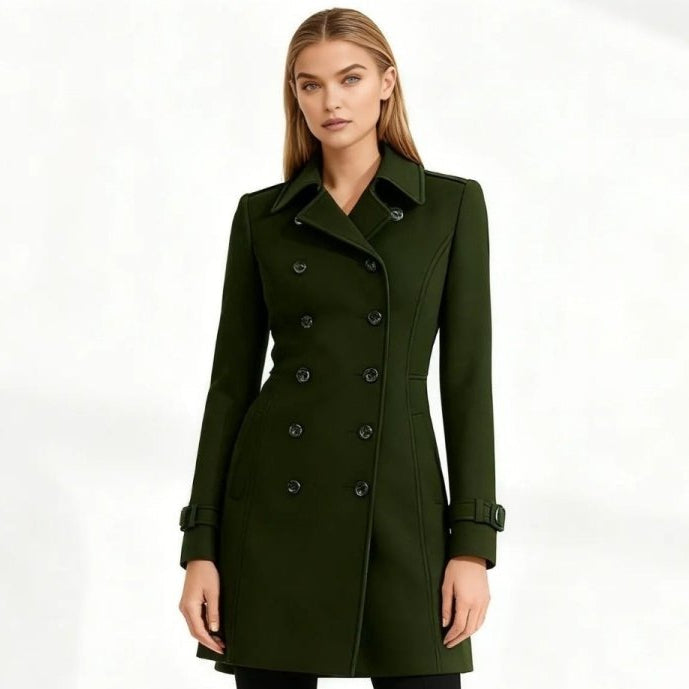 Sena | Minimalist Trench Coat with Notch Lapel and Fit-and-Flare