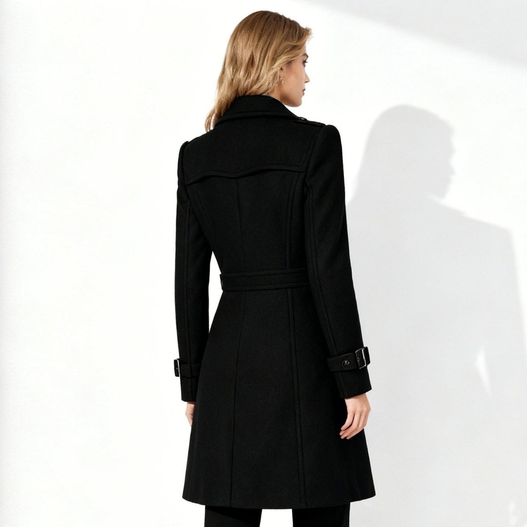 Sena | Minimalist Trench Coat with Notch Lapel and Fit-and-Flare
