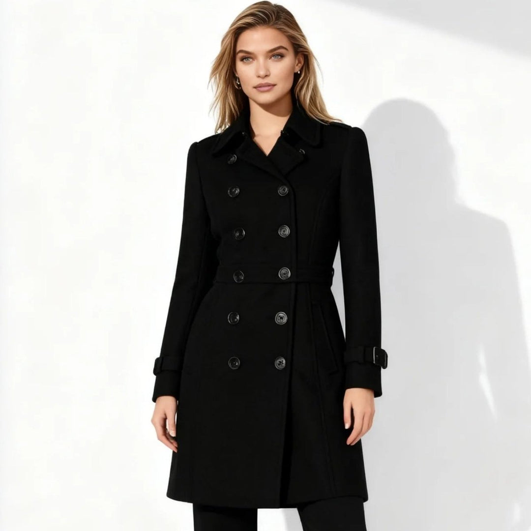 Sena | Minimalist Trench Coat with Notch Lapel and Fit-and-Flare