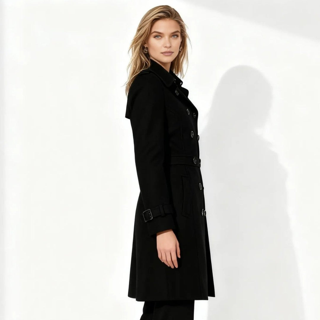 Sena | Minimalist Trench Coat with Notch Lapel and Fit-and-Flare