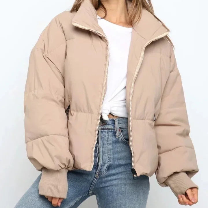 Sien | High Neck Zip-Up Effortless Puffer Jacket