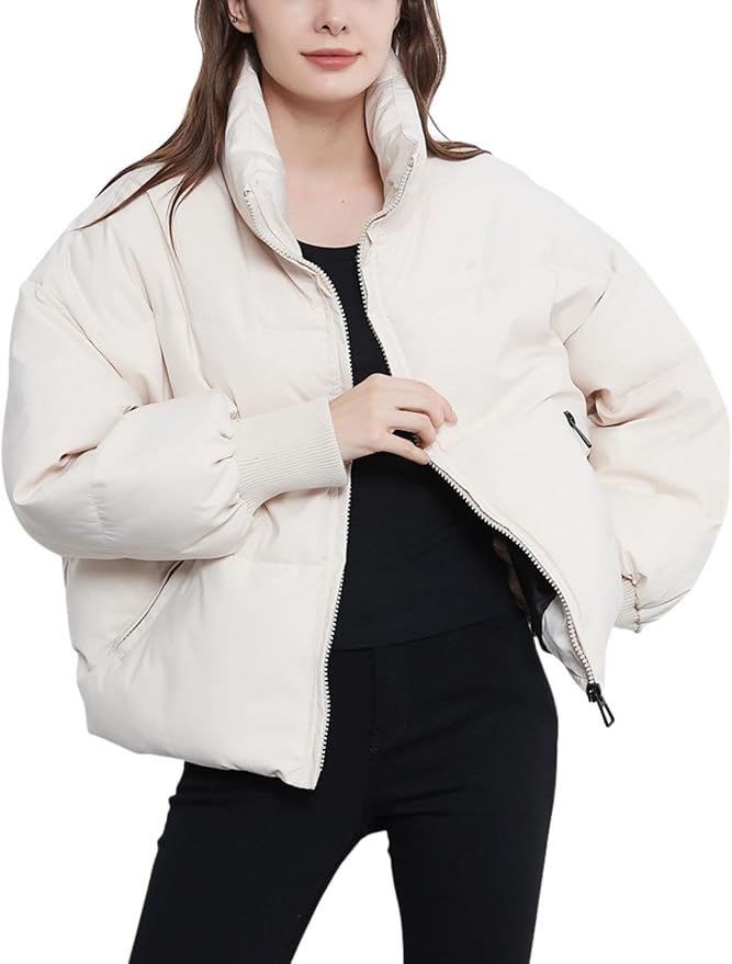 Sien | High Neck Zip-Up Effortless Puffer Jacket