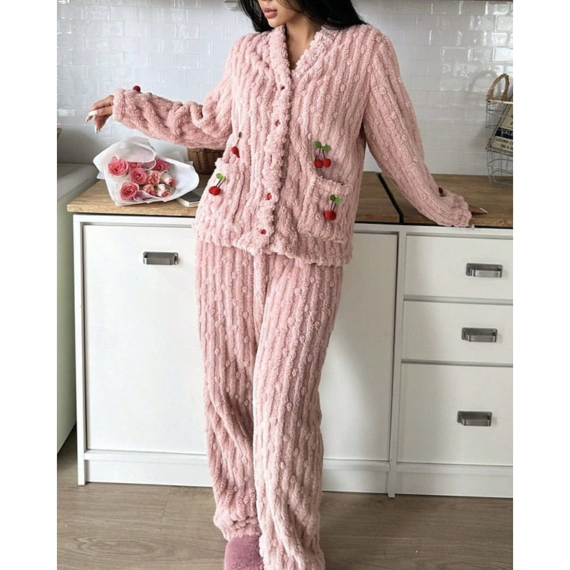 Maribel | Cozy Cherry-Colored Two-Piece Set