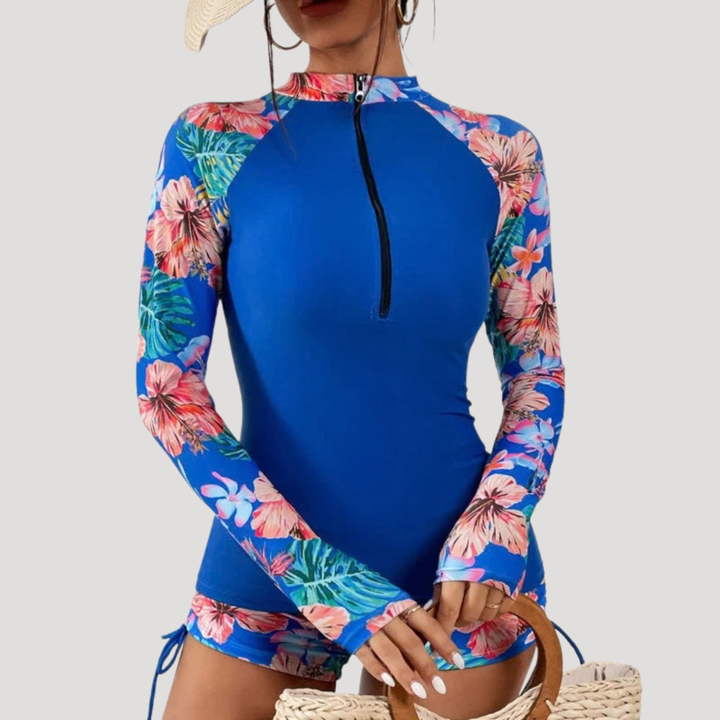 Solange | Women's Floral Long Sleeve Two Piece Swimsuit