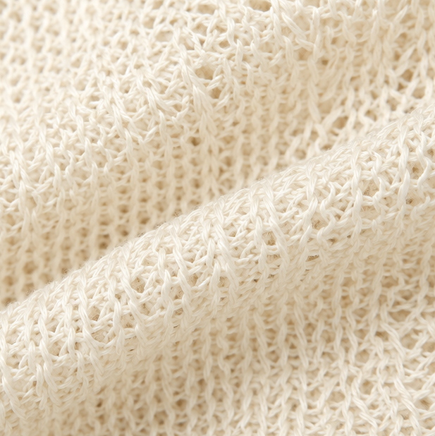 Solvera – Open Knit Batwing Top with Asymmetrical Hem