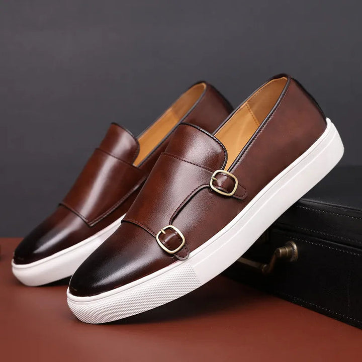Double Buckle Loafer Style Casual Shoes