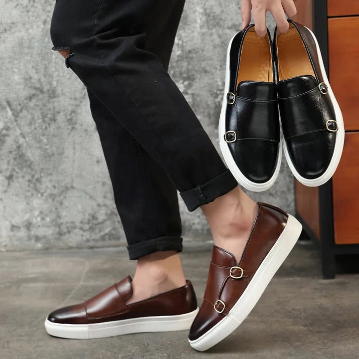 Double Buckle Loafer Style Casual Shoes