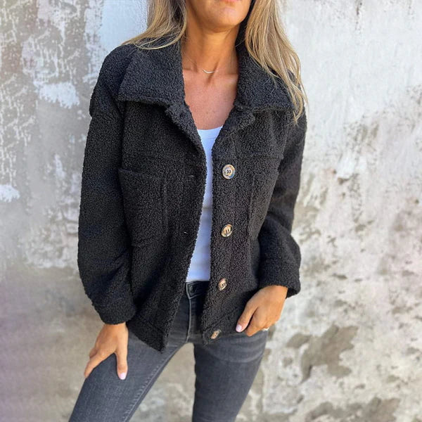 Zoe - Stylish Short Wool Coat with Lapels