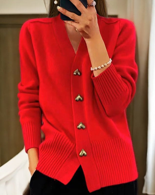 Faith - Heart Knitted Cardigan
