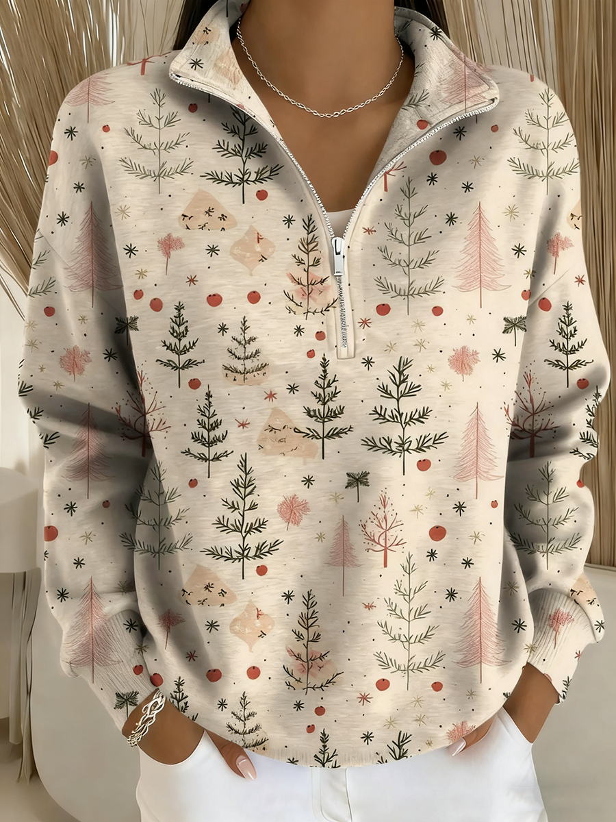 Ladies Merry Christmas Print Long Sleeve T-Shirt