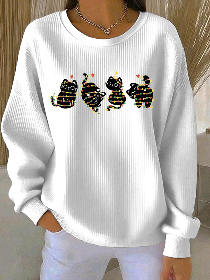 Ladies Christmas Print Casual Sweater