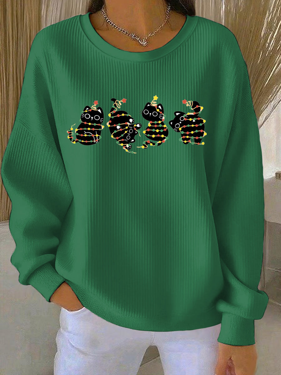 Ladies Christmas Print Casual Sweater