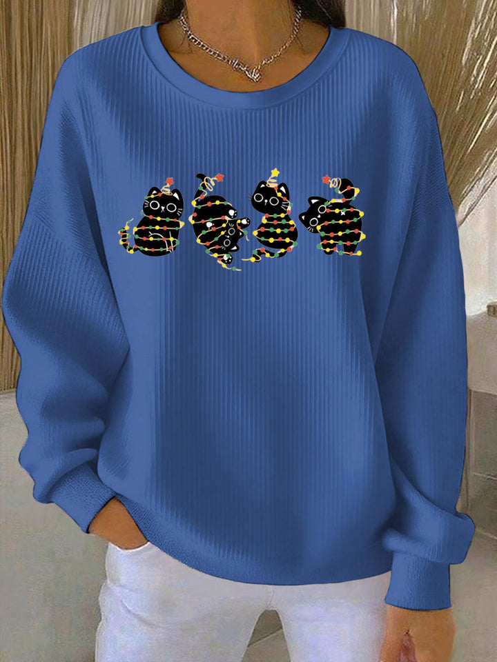 Ladies Christmas Print Casual Sweater