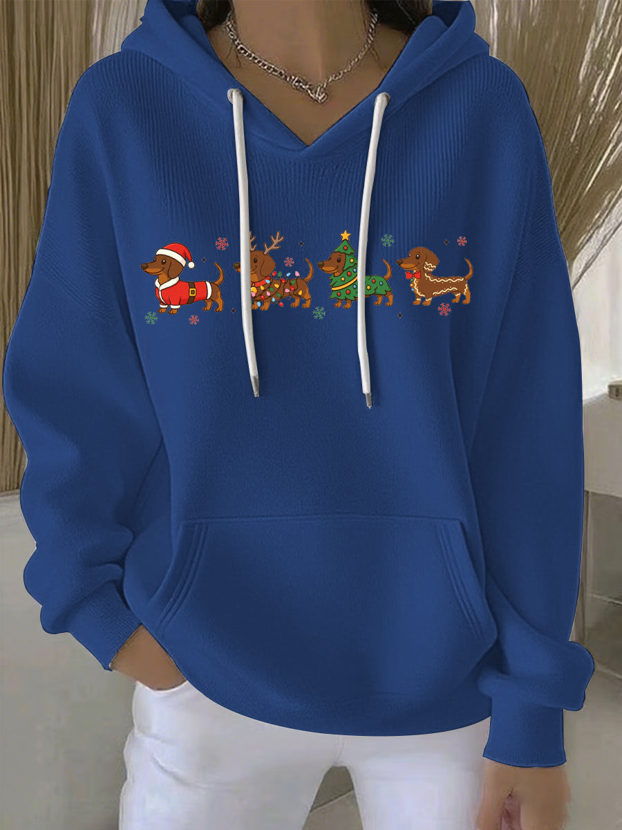 Ladies Christmas Print Casual Hoodie