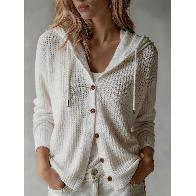 Frances | Quilted Cardigan with Buttons and Hood