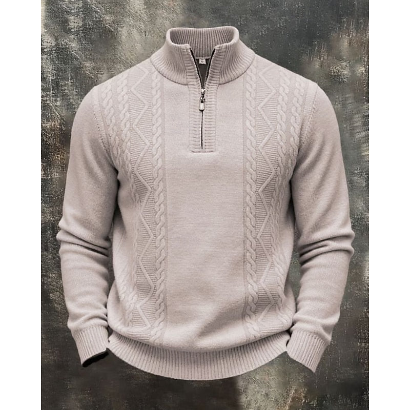 Simon | Cable Knit Quarter-Zip Sweater
