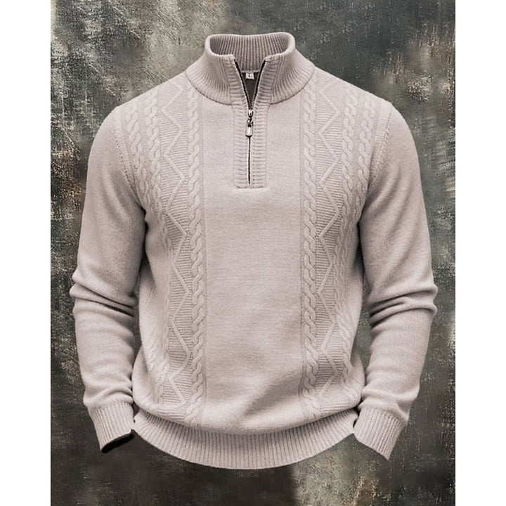 Simon | Cable Knit Quarter-Zip Sweater