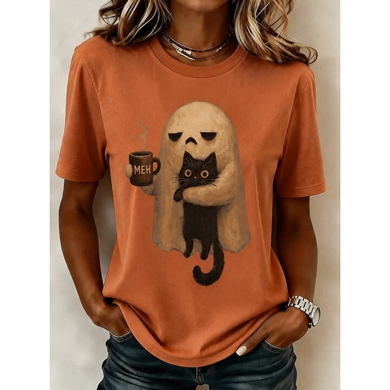 Phoebe | Ghost Cat Halloween T-shirt