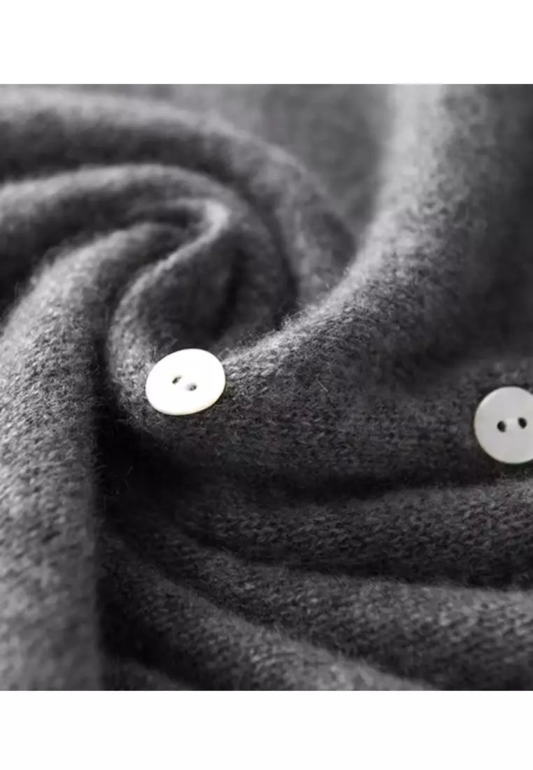 Ladies Soft Knit Button V-Neck Cardigan