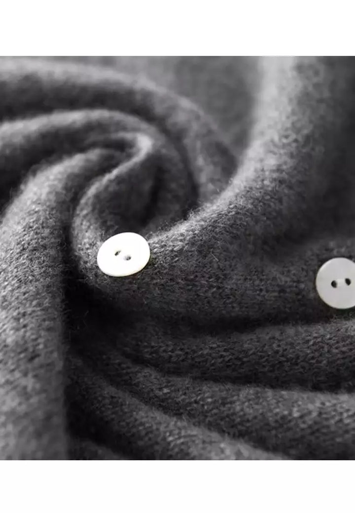 Ladies Soft Knit Button V-Neck Cardigan