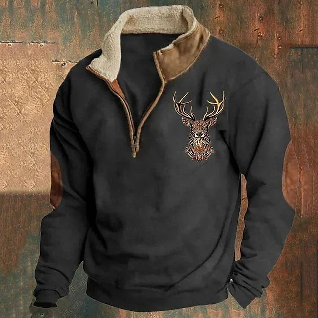 Men's Fleece Pullover with Quarter Zip
