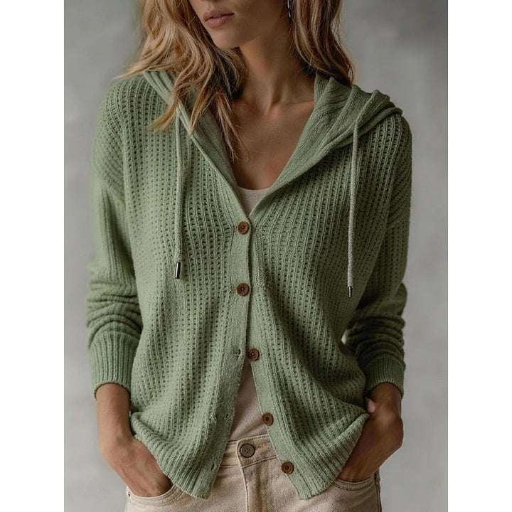 Frances | Quilted Cardigan with Buttons and Hood