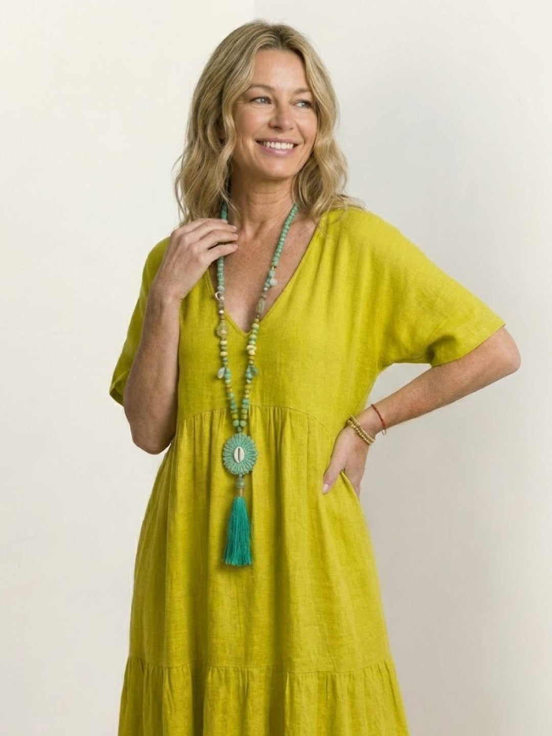 Bohemian Inspired V-Neck Silk Blend Flowing Sun Kissed Terracotta All Day Maxi Dress