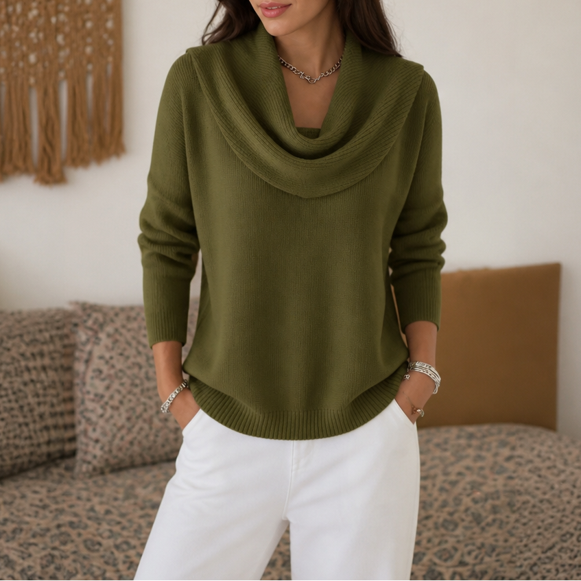 Draveline – Sweater with Collar and Drape