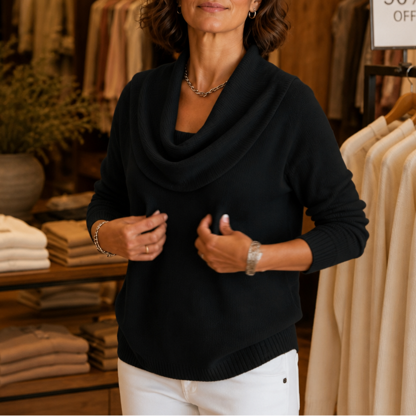 Draveline – Sweater with Collar and Drape