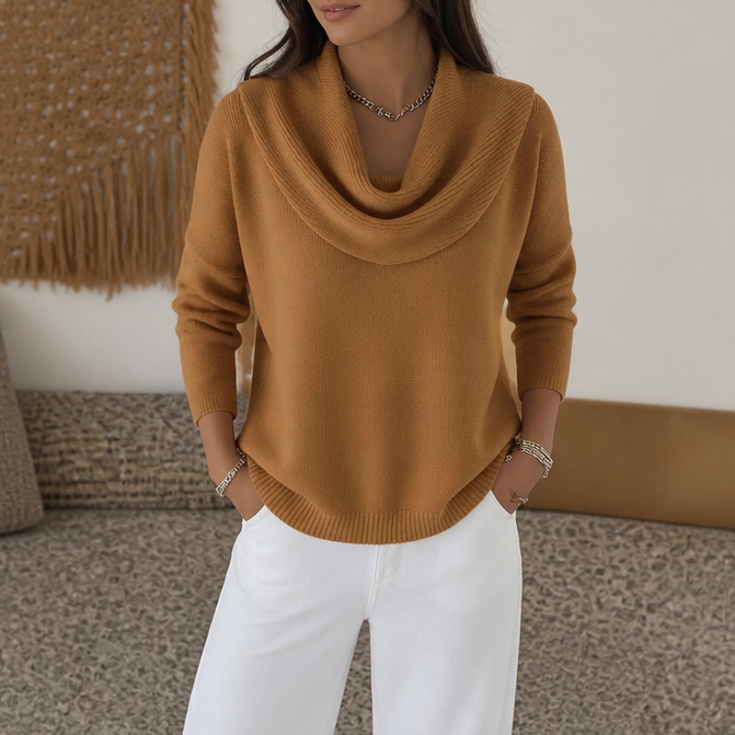 Draveline – Sweater with Collar and Drape
