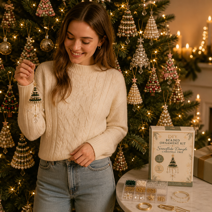 Samantha | Holiday Ornament Set with Tree and Snowflake
