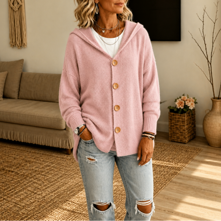 Scottie | Women's Cardigan with Hood and Button Closure