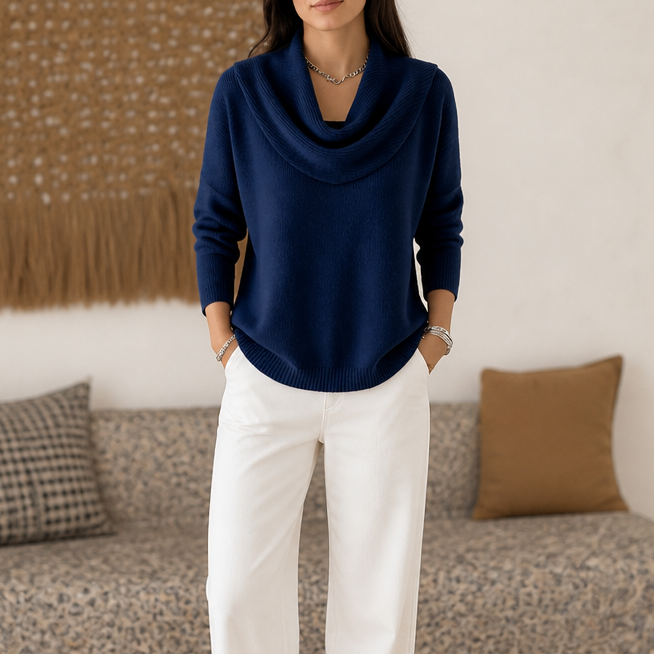 Draveline – Sweater with Collar and Drape