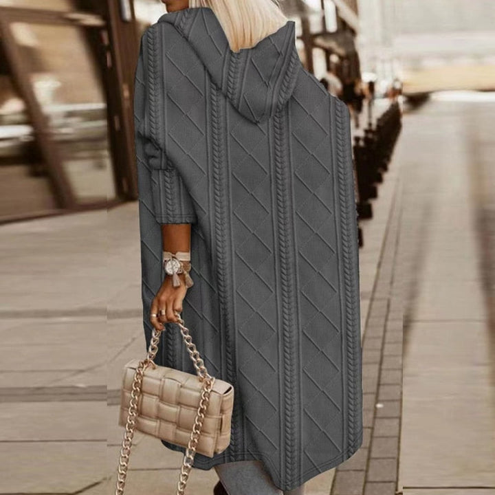 Kateri - LONG HOODED CARDIGAN WITH RELAXED FIT